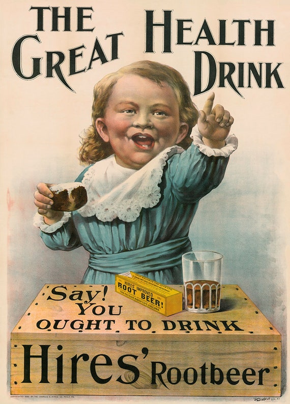 1892 Hires Root Beer Poster - Etsy