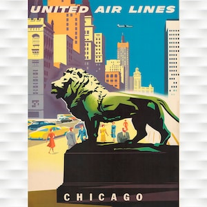 Chicago - United Air Lines Travel Poster