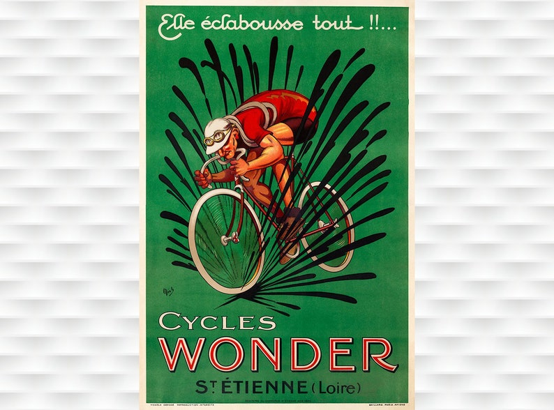 Cycles Wonder Poster Cycling Poster Bicycle Art Vintage - Etsy