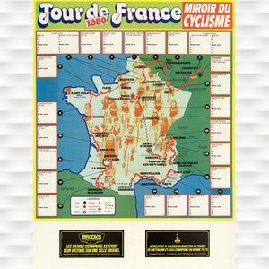 Poster Carte du Tour de France 1980