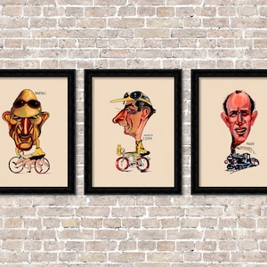 Coppi Bartali Magni Set of three Giro d&#39;Italia Posters - Vintage Bicycle Posters