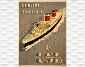 United States Lines Travel Poster
