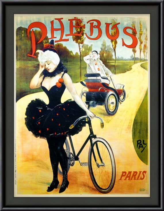 Vintage French Peugeot Cycles Paris Bicycle Advertisement Poster Art Print A4