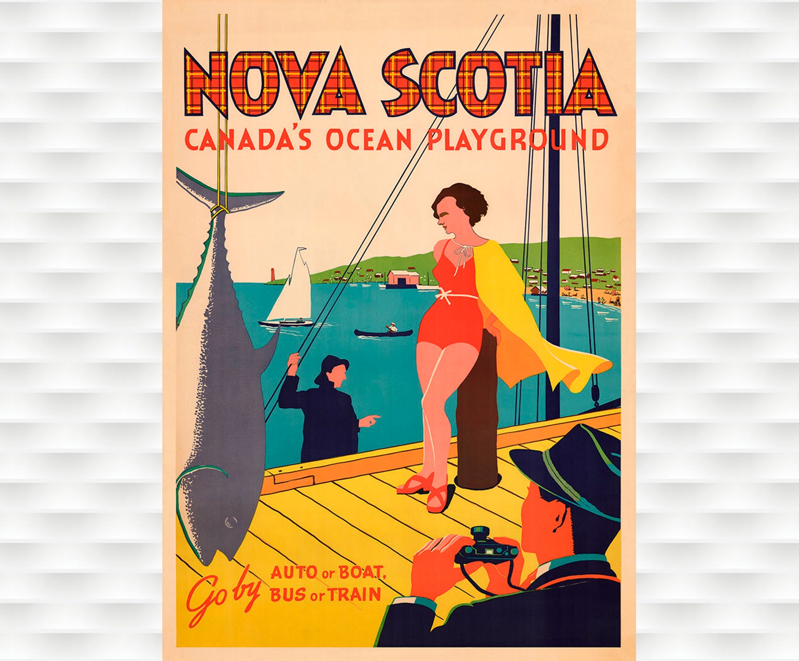 Nova Scotia Travel Poster Canada Travel Art Print Birthday Etsy