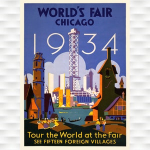 Chicago Century of Progress  Vintage World&#39;s Fair Poster