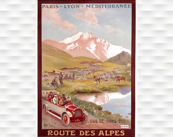 Route des Alps France Travel Poster See France Poster Travel Gift Birthday Gift