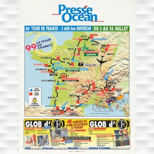 Poster Carte du Tour de France 1999