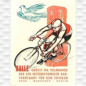 1960 Peace Race Vintage Bicycle Poster