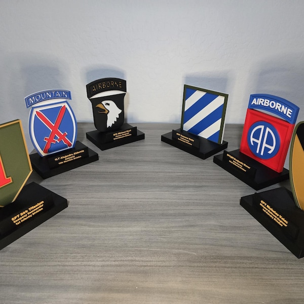 Personalized US ARMY Unit Insignia Plaque | Military Gift | PCS Gift