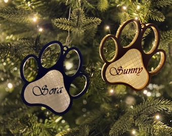 Personalized Paw Print Ornament | Christmas\Holiday Ornament | Dog Lover Gift | Pet Keepsake