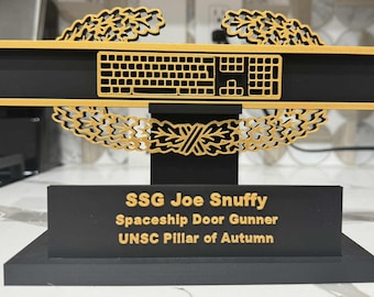 Army Keyboard Action Badge | AFSC Plaque | Custom Military Going Away Gift