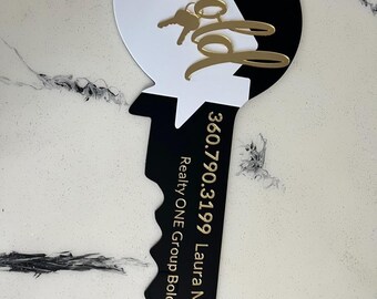 Sold Realtor Key Sign personalized