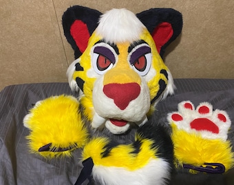 Yellow sabertooth full partial fursuit — character rights included