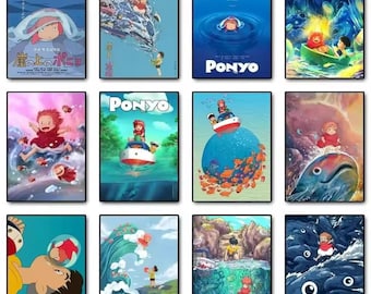 Süßes Anime Ponyo On Cliff By The Sea Poster - Matte Print Poster