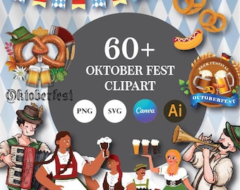 Oktoberfest Clipart PNG: Bavarian Beer Festival Graphics (Instant Download)