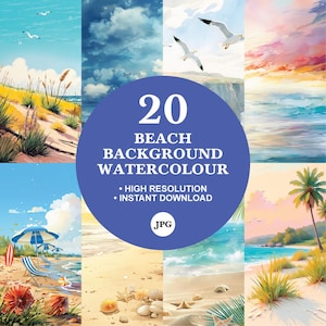 Beach Watercolor Background