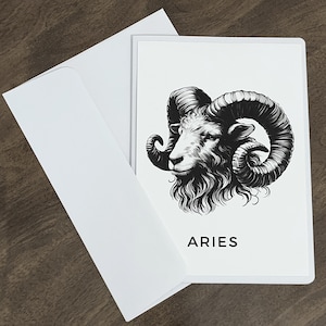 ARIES Zodiac | Gift | Astrology | Birthday | Greeting | Celestial | Thinking of you Card.