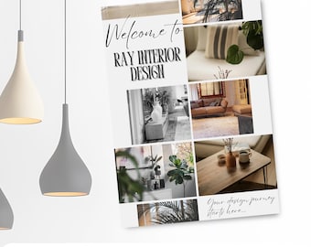 Interior Design Welcome Packet: Editable Canva Template Client Onboarding Guide