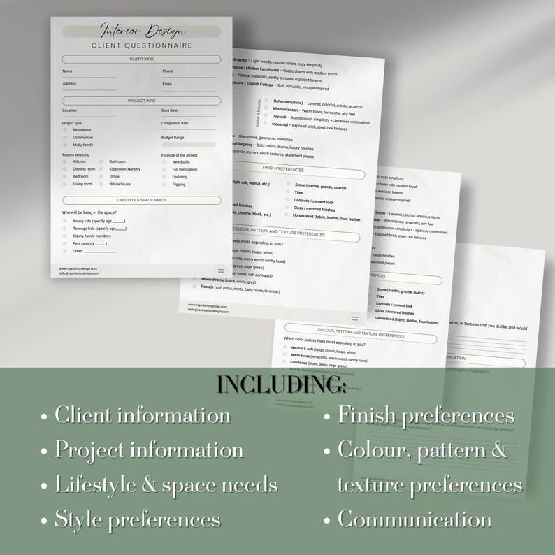 Interior Design Client Questionnaire Template: Editable Canva Form ...
