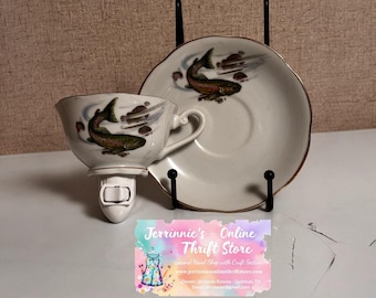Vintage Fish Trout Teacup Night Light – Plug-In