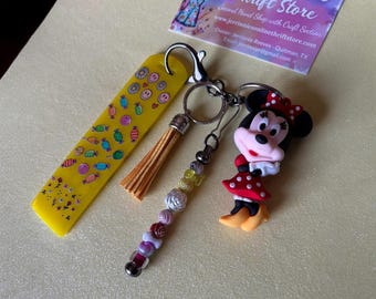 Minnie Mouse Charm Keychain - Disney Accessory