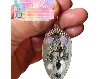 Handmade Gothic Cross Spoon Pendant Necklace