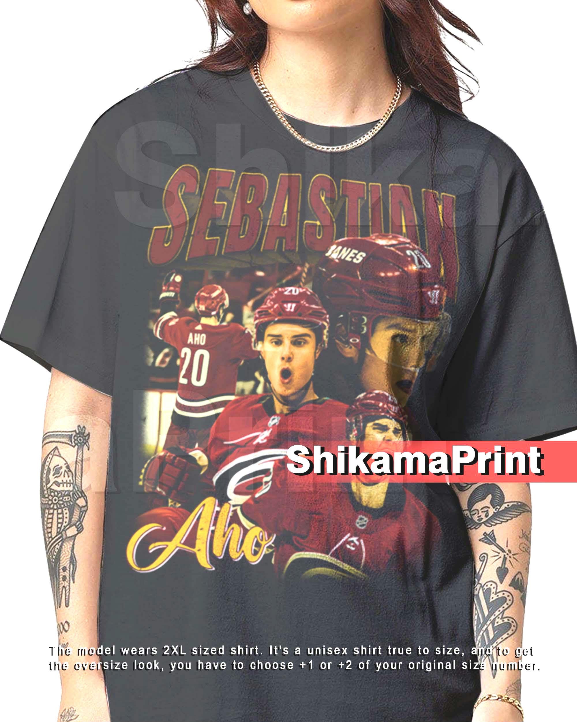 T-shirt fan Sebastian Aho, chemise graphique jockey, chemise graphique unisexe culture hockey