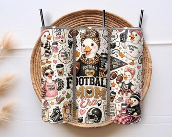 Football Mom Tumbler Wrap PNG, 20oz Skinny Tumbler Sublimation, Game Day Mama Sports Mom Duck Design, Football Season Digital Download