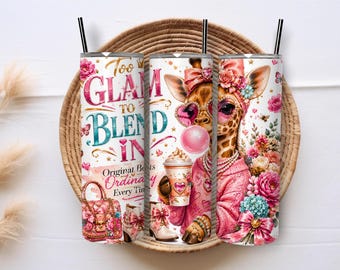 Funny Giraffe Tumbler Wrap PNG, 20 oz Skinny Tumbler Sublimation Design, Sassy Coffee Lover Digital Download