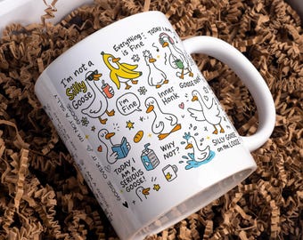 Goose Funny 11oz 15oz Mug Wrap Seamless Sublimation Design Digital Download Humorous Bird PNG File