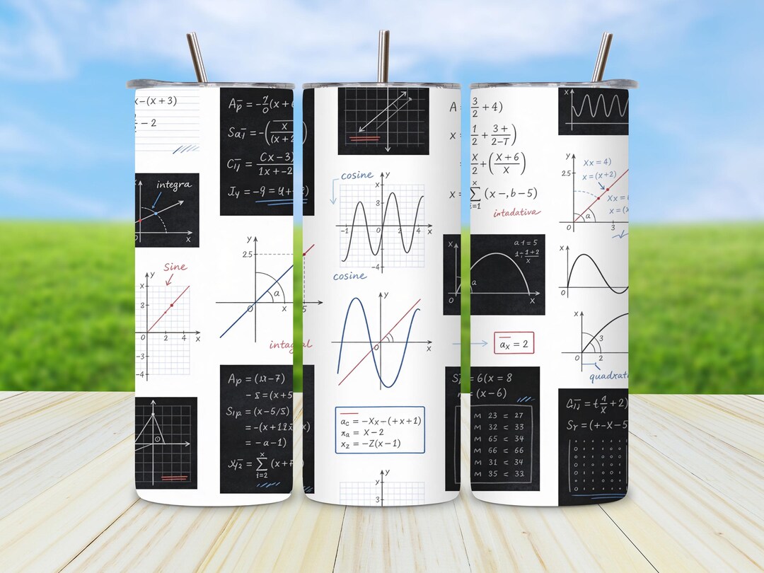 Homemade Math Wraps Math Equations Science College Math Professor Teacher Gift 20oz Skinny ...