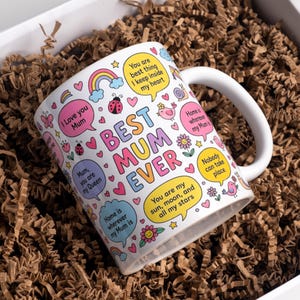 Best Mum Ever Mug Wrap PNG for Sublimation, 11oz & 15oz Mum Mug Design, Mothers Day Mug Templates, Gift for Mum, Digital Download