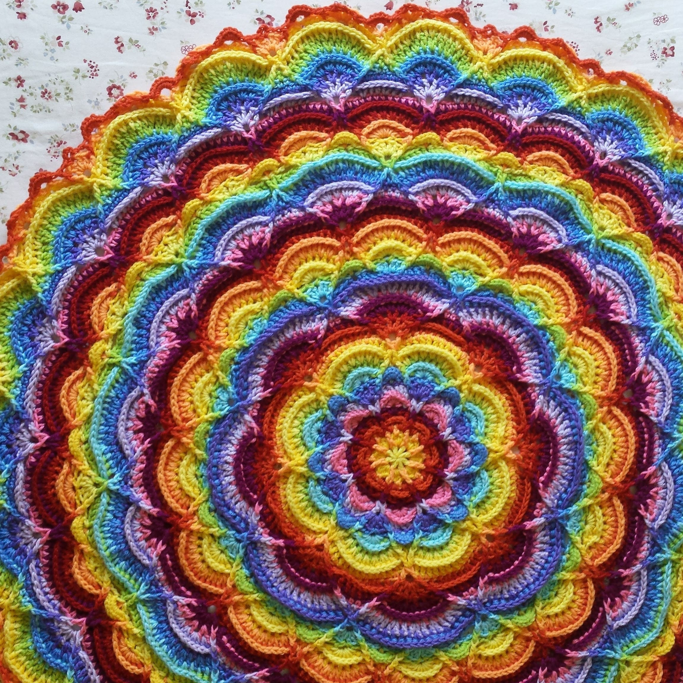 Flower Puddles Mandala Blanket Crochet Pattern - Etsy