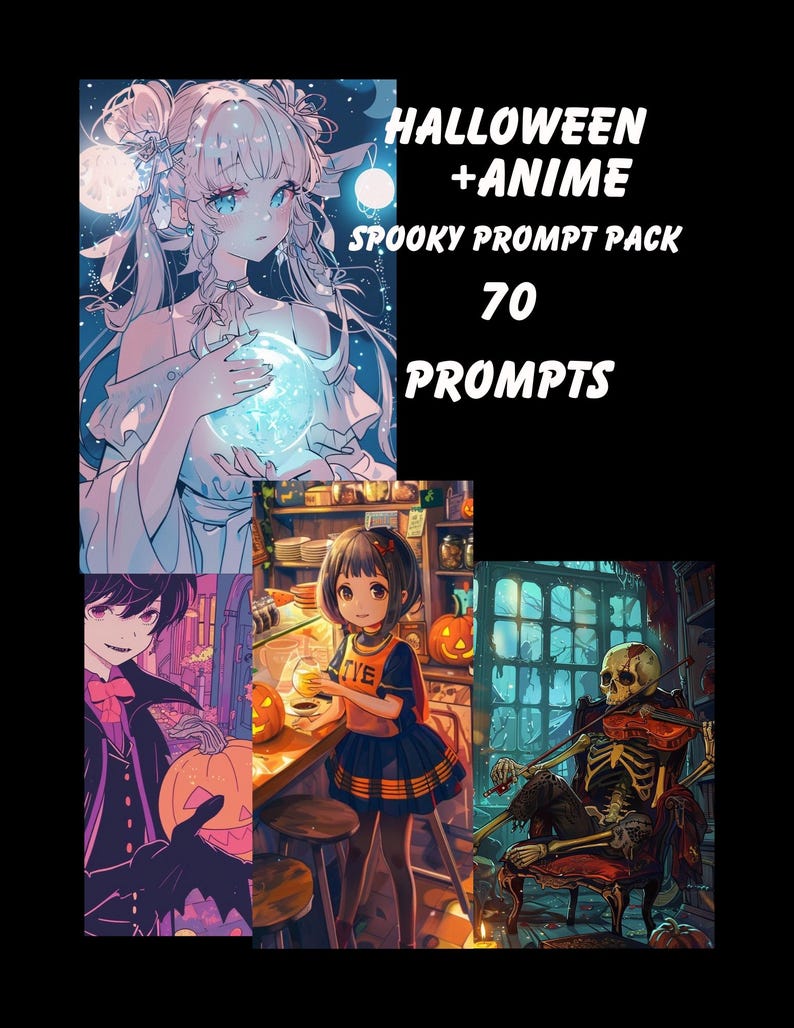Cozy Halloween Anime Art Prompts: Kawaii Cottagecore Midjourney V6 (PDF ...