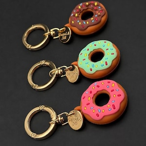 Donut AirTag Holder, Cute AirTag Keychain, Silicone AirTag Case, AirTag Cover, Apple AirTag Accessory, Gift for Women, Backpack Tracker