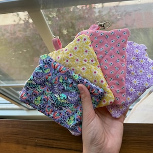 Quilted Coin Purse: Handmade Cotton Card Holder