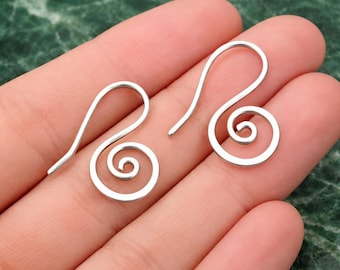 Orecchini a spirale in argento sterling – Gioielli pendenti minimalisti in stile boho