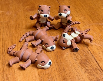 Articulated Otter - Unique Fidget Toy - Desk Accessory - ADHD Sensory Toy - Small Sculpture - Movable - Flexi