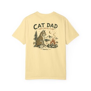 Cat Dad Anti Social Club bobcat campfire T-shirt | vintage outdoors retro Americana Banana