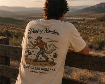 Grit Under God's Sky Horseshoe Tee | Vintage Western Coyote T-Shirt