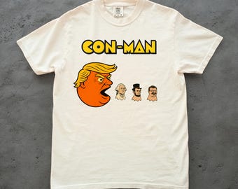 T-shirt parodie Trump Con-Man : t-shirt humoristique politique