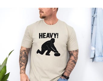 T-shirt de curling vintage : t-shirt graphique amusant pour sports d'hiver