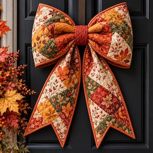 Autumn Welcome Bow Sewing Pattern | Quilted Door Decor (Digital Download)