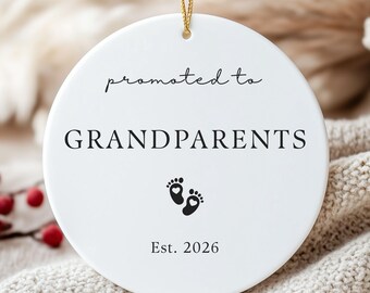 Personalized New Grandparents Ornament: Promoted to Grandparents New Baby Pregnancy Reveal