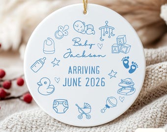 Addobbo natalizio personalizzato per la nascita del bambino, annuncio di gravidanza personalizzato, annuncio per i nonni, addobbo natalizio per la nascita del bambino, annuncio di nascita