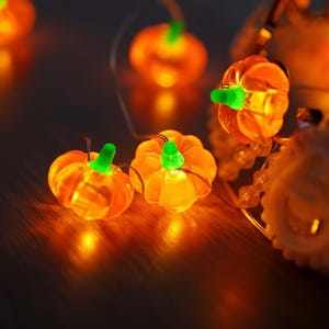 Pumpkin Fairy String Lights: Battery LED, Fall Thanksgiving Decor