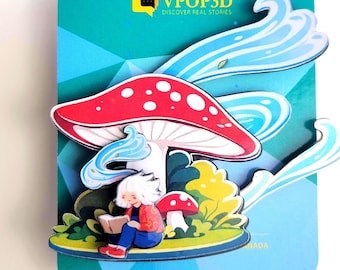 Pin de hada con forma de seta caprichosa de VPOP3D, regalo para ella por menos de 25, pin de arte retro, joyería bohemia y linda para el rincón de lectura, joyería llamativa y original.