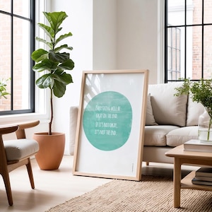 Poster A4 "Andrà tutto bene alla fine", poster con motto verde, stampa di saggezza, stampe motivazionali, stampa ispiratrice, regalo per lei
