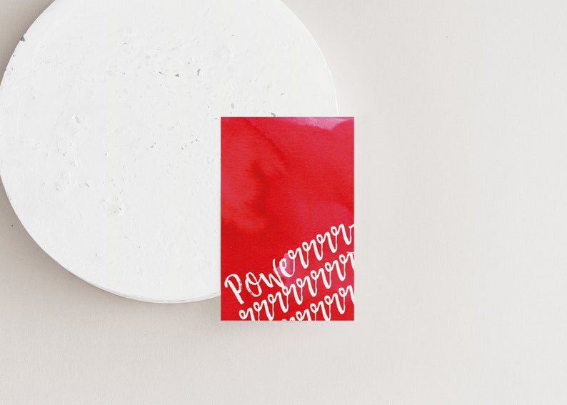 Power gift tag, Mini Card, Small Card, Tiny Cards, Little Card, Red Cards, Encouragement Cards image 7