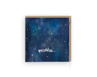 Speechless Card, Blank Condolences Card, Sorry for Loss Card, Universe Blank Card, Thinking of You Greeting Card, Galaxy Blank Card